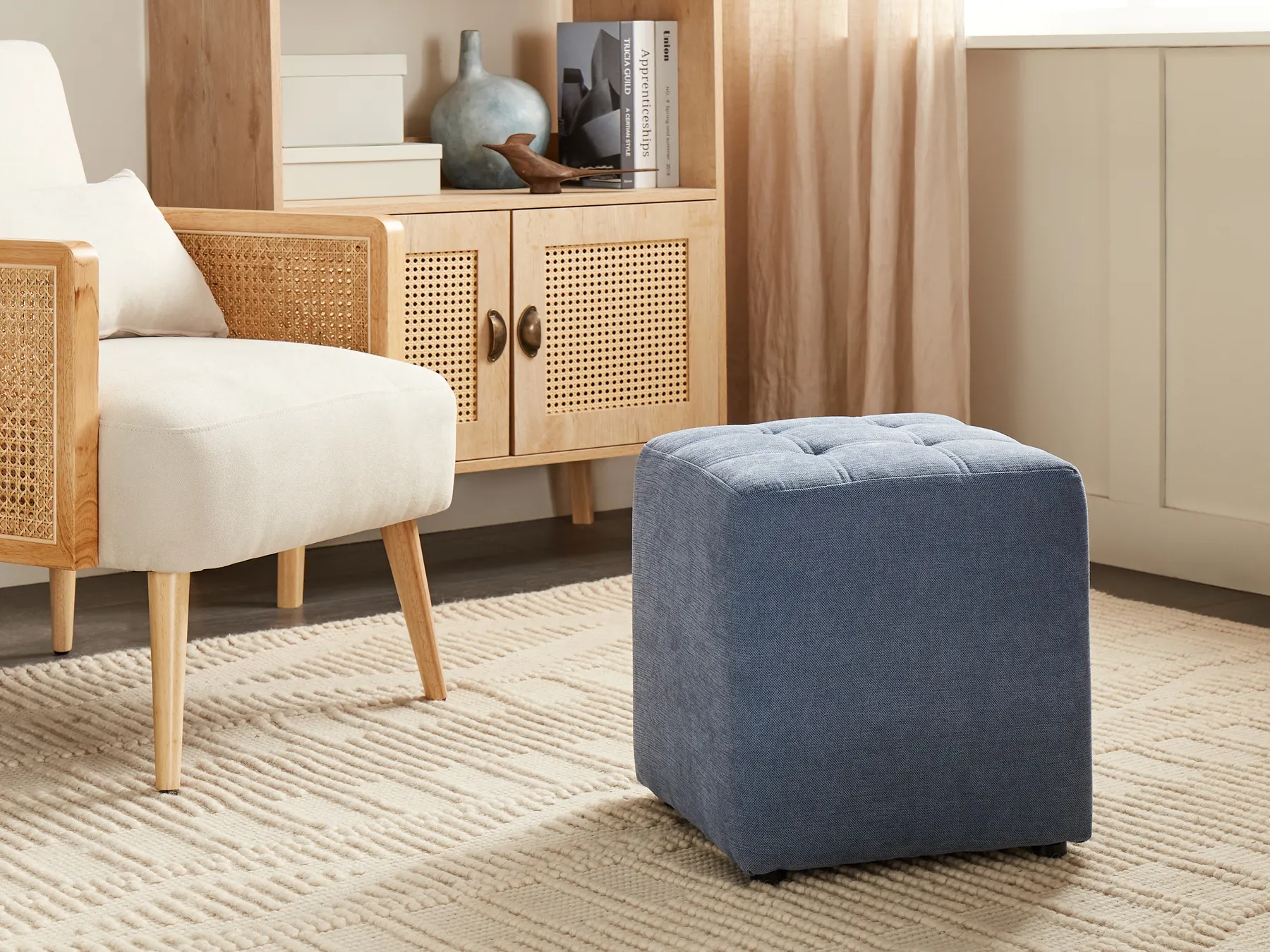 Pouffe KANSAS Fabric Blue_924392