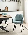 Esszimmerstuhl 2er Set TIRANO Kunstleinen Hellblau