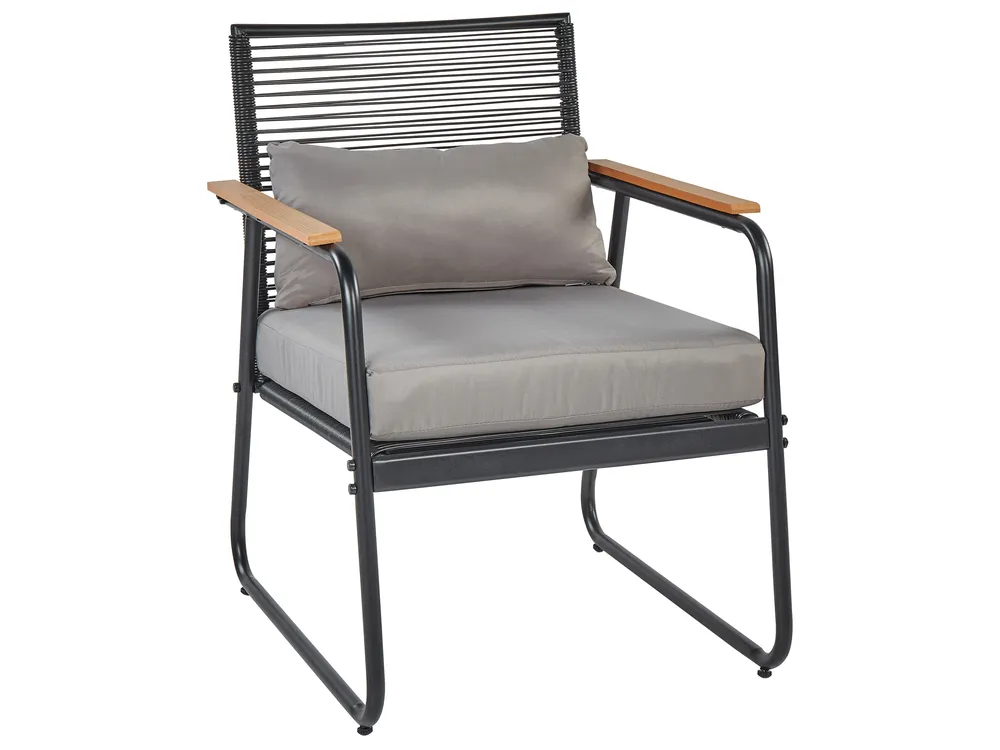 Lounge Set mit Tisch 4-Sitzer POMONTE Metall Schwarz_919623
