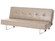 Schlafsofa 3-Sitzer DERBY Kunstleder Beige_1085439