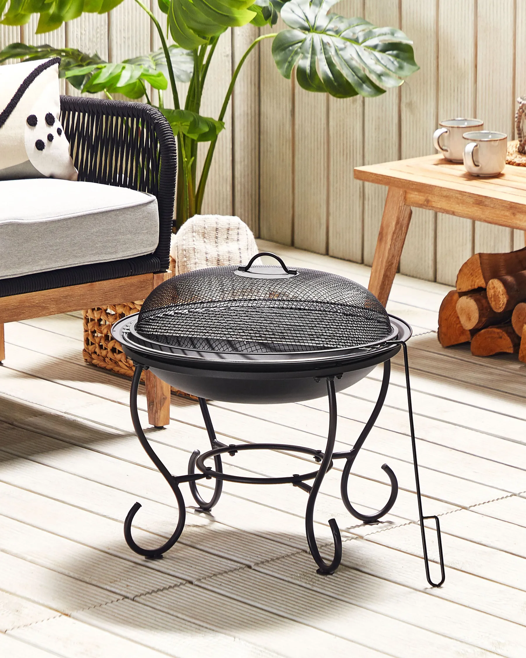 Grill-Feuerstelle NEGARA Metall Schwarz_802848