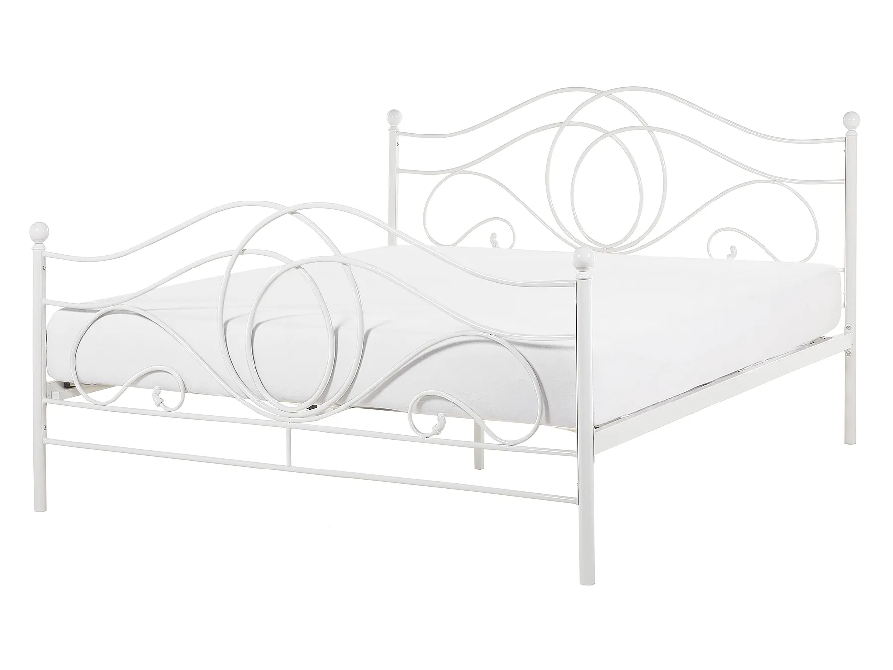 Bed Metal LYRA 140 x 200 cm (EU Double) White_817945
