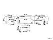 Sofa Set 6-Sitzer HOGBO mit Ottomane Stoff Beige_1050149