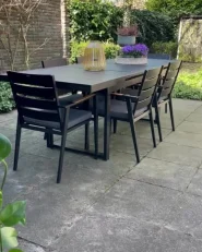 Gartenmöbel Set 8-Sitzer VALCANETTO/TAVIANO inkl. Kissen Metall Schwarz_994236