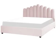 Bett mit Stauraum VINCENNES Samtstoff Pastellrosa 180 x 200 cm_837346