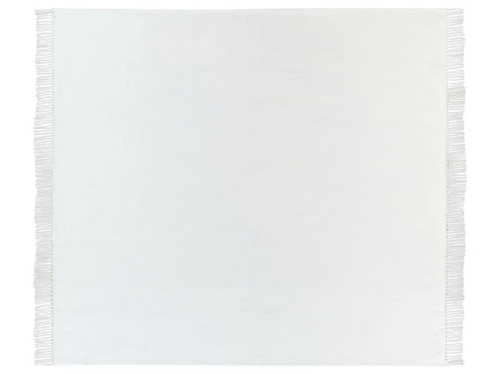 Kuscheldecke AMPARA Baumwolle 200 x 220 cm Cremeweiß_914588