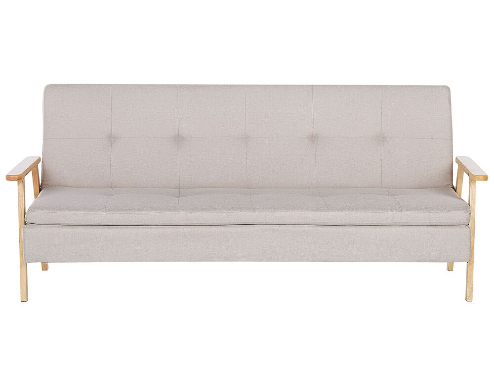 Sofa Bed 3 Seater TJORN Fabric Beige