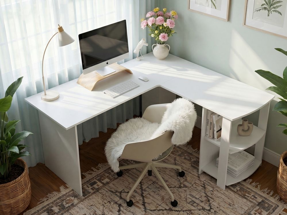 Corner Desk SNYDER 125 cm x 125 cm White
