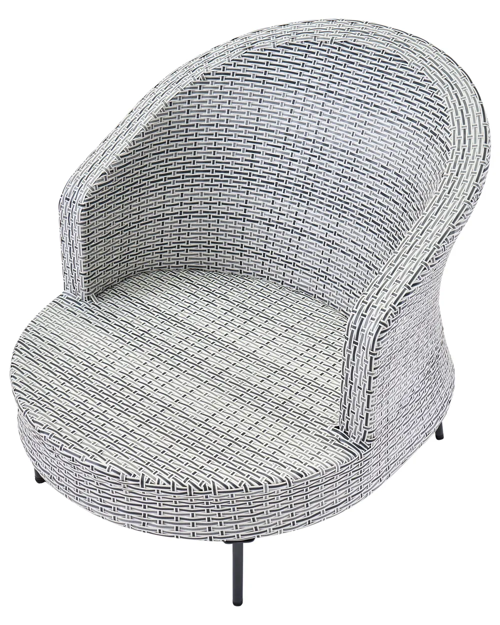 Gartensessel mit Ottomane ARCILLE Polyrattan Grau_1082783