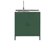 2 Piece Outdoor Kitchen Set with Sink VILAMA Green Metal_974259