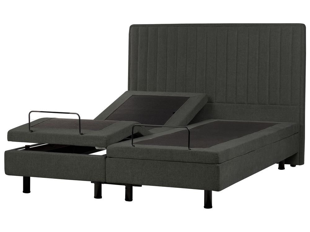 Adjustable Bed Fabric DUKE II 160 x 200 cm (EU King Size) Dark Grey