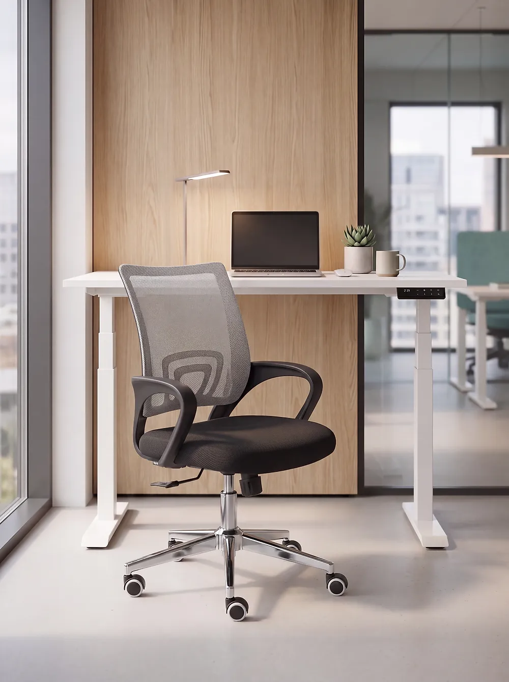 Office Chair SOLID Black/ White