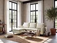 Ecksofa ELVENES Stoff Beige rechtsseitig_1149695