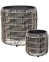 Set mit 2 Blumentöpfen BRODIEA 26/45 cm Polyrattan Hellbraun