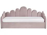 Bett mit Stauraum POLIGNAC Samtstoff Pastellrosa 90 x 200 cm_1081054