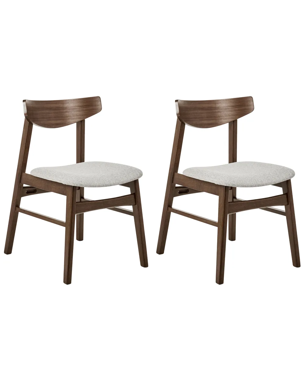 Esszimmerstuhl 2er Set SMILEY Holz Braun / Grau