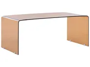 Coffee Table KENDALL Tempered Glass Brown_1048610