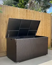 Aufbewahrungsbox MODENA 155 cm 75 cm Polyrattan Braun_1050295