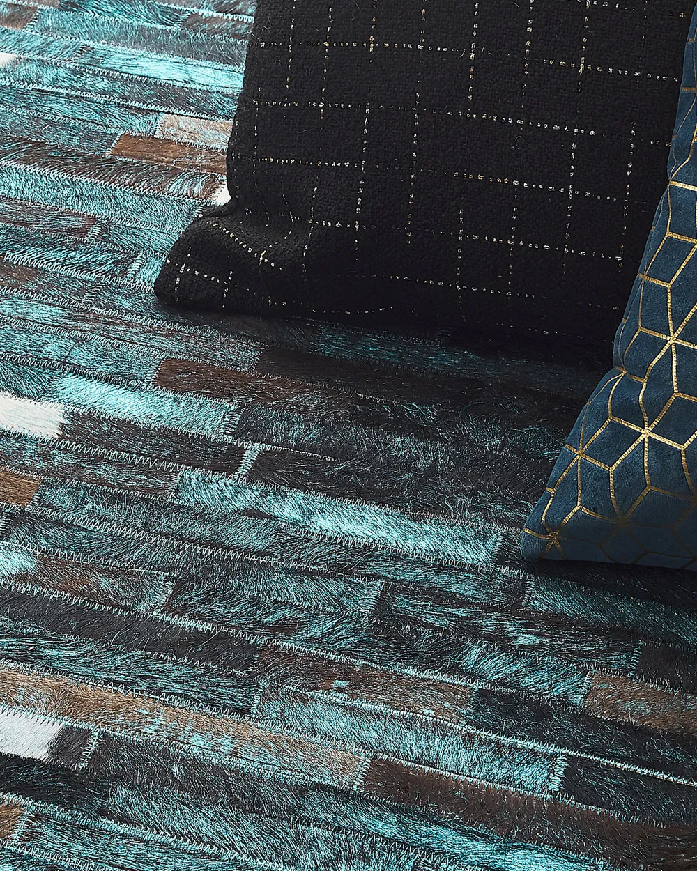 Rug KISIR Dark Brown 160 x 230 cm Leather_764722