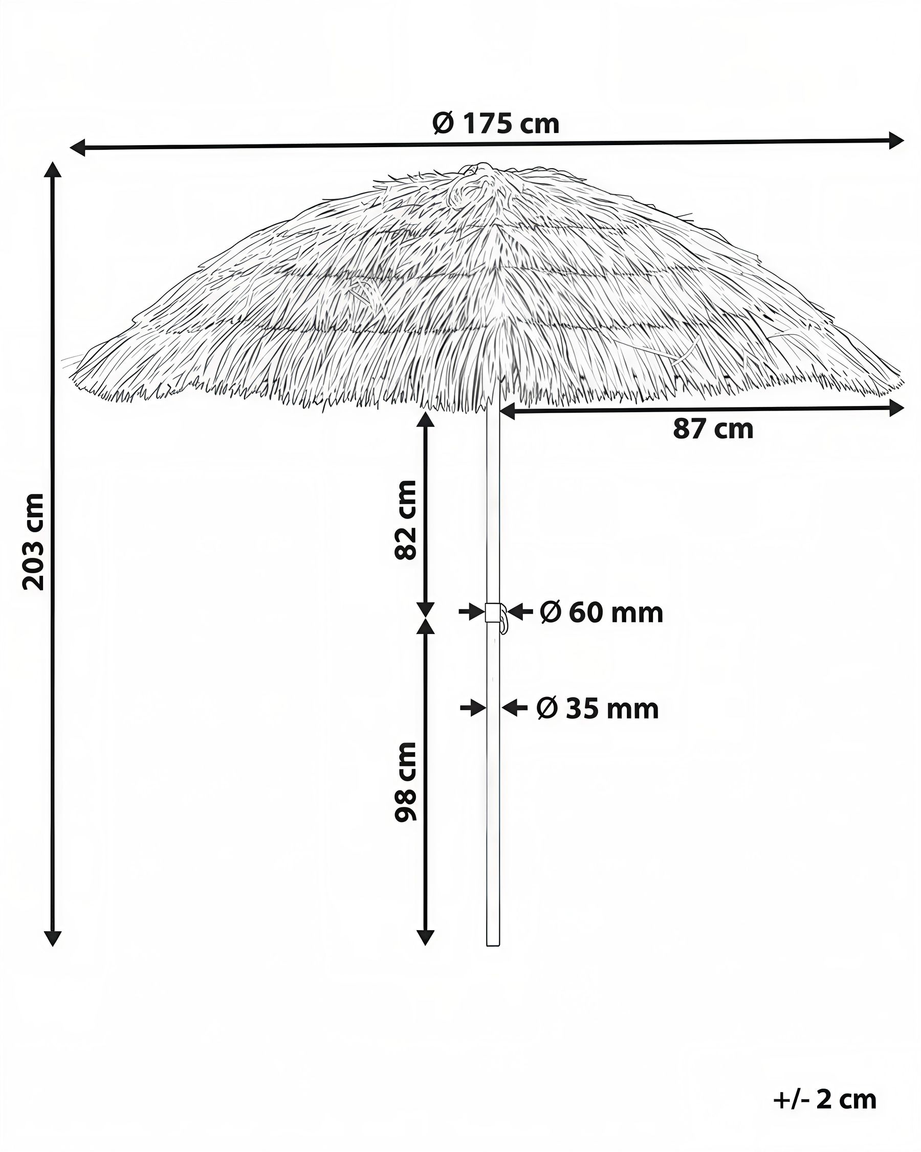 Marktschirm 175 cm CIVETTA Naturfarben_1020811