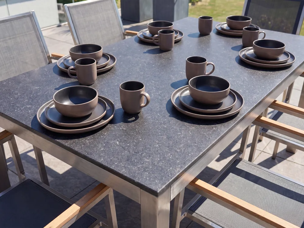 Gartentisch GROSSETO 180 cm 90 cm Granit poliert Grau_821690