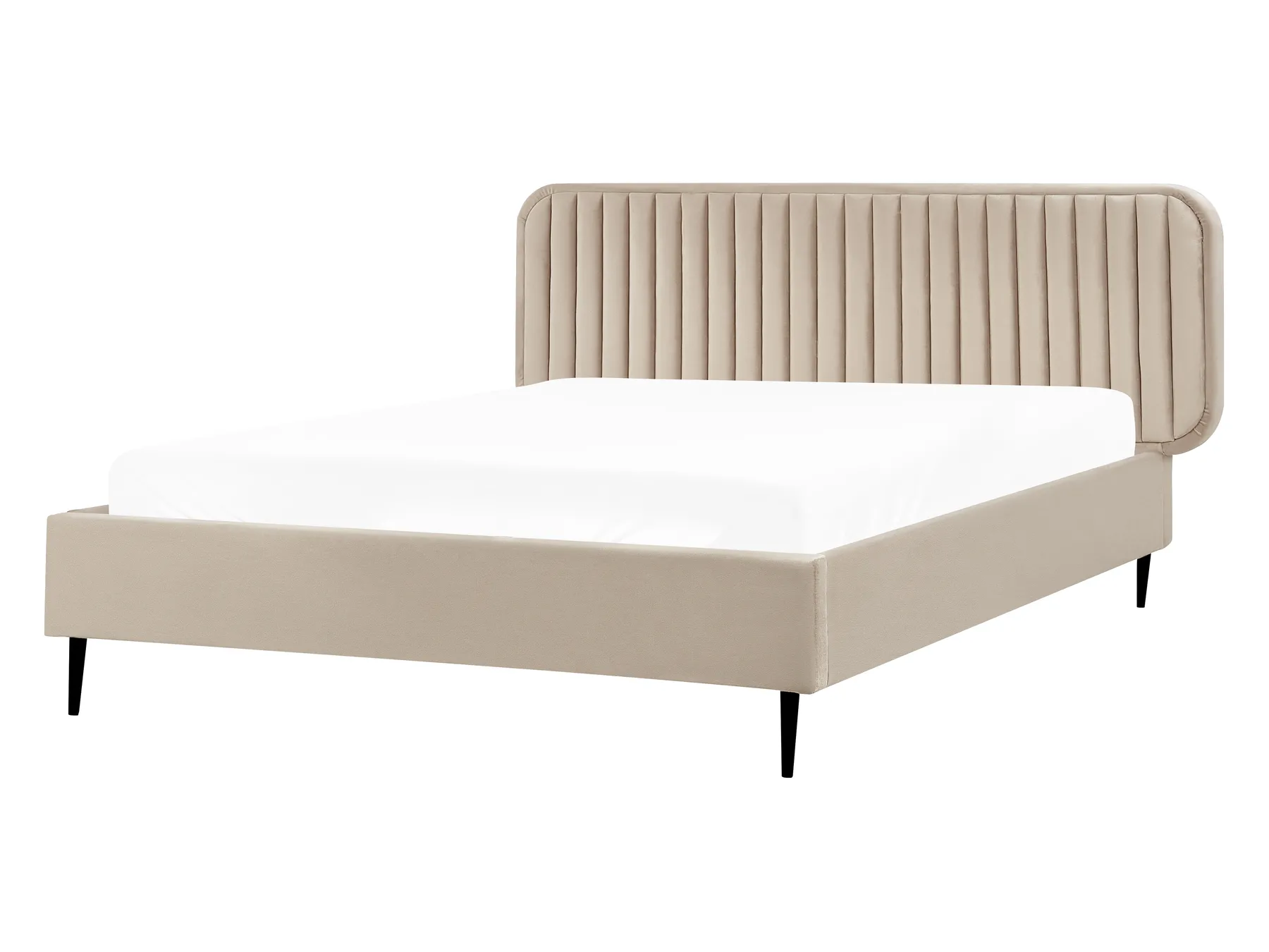 Bed Velvet BRIN 140 x 200 cm (EU Double) Taupe_942101