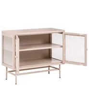 Sideboard mit Glastüren DEVON 77 cm Metall Beige_1113514