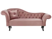 Linksseitige Chaiselongue LATTES Samtstoff Rosa_793759