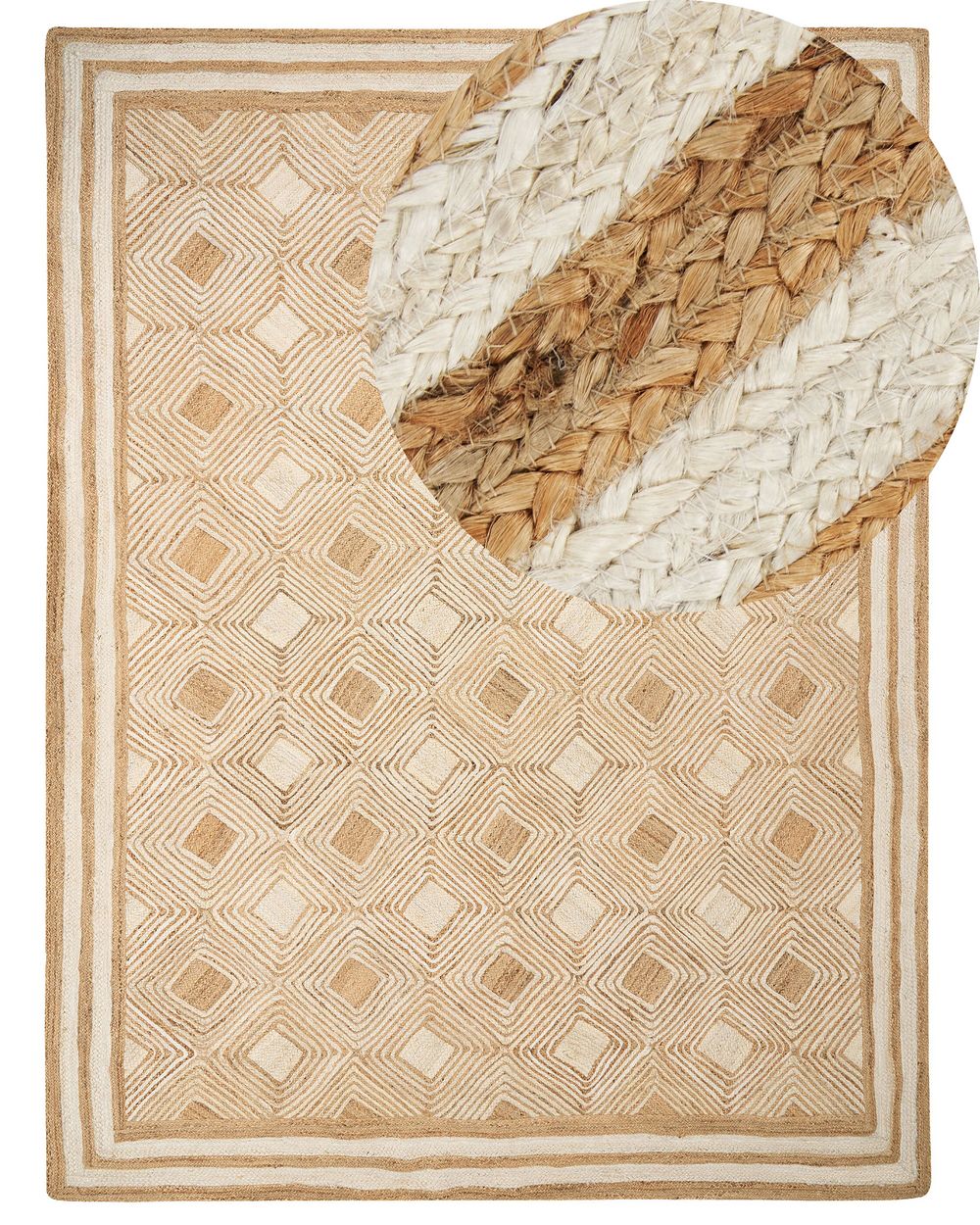 Vloerkleed MENGEN Beige 300 x 400 cm Jute