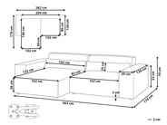 Modul Ecksofa 3-Sitzer HELLNAR Stoff Grau rechtsseitig_911838