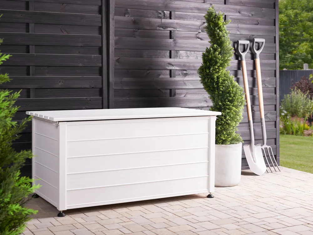 Aufbewahrungsbox CAMPALTO 123 cm 60 cm Metall Weiß_937919