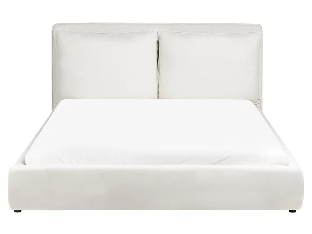 Wasserbett Samtstoff BAJONNA 160 x 200 cm Cremeweiß_1009589