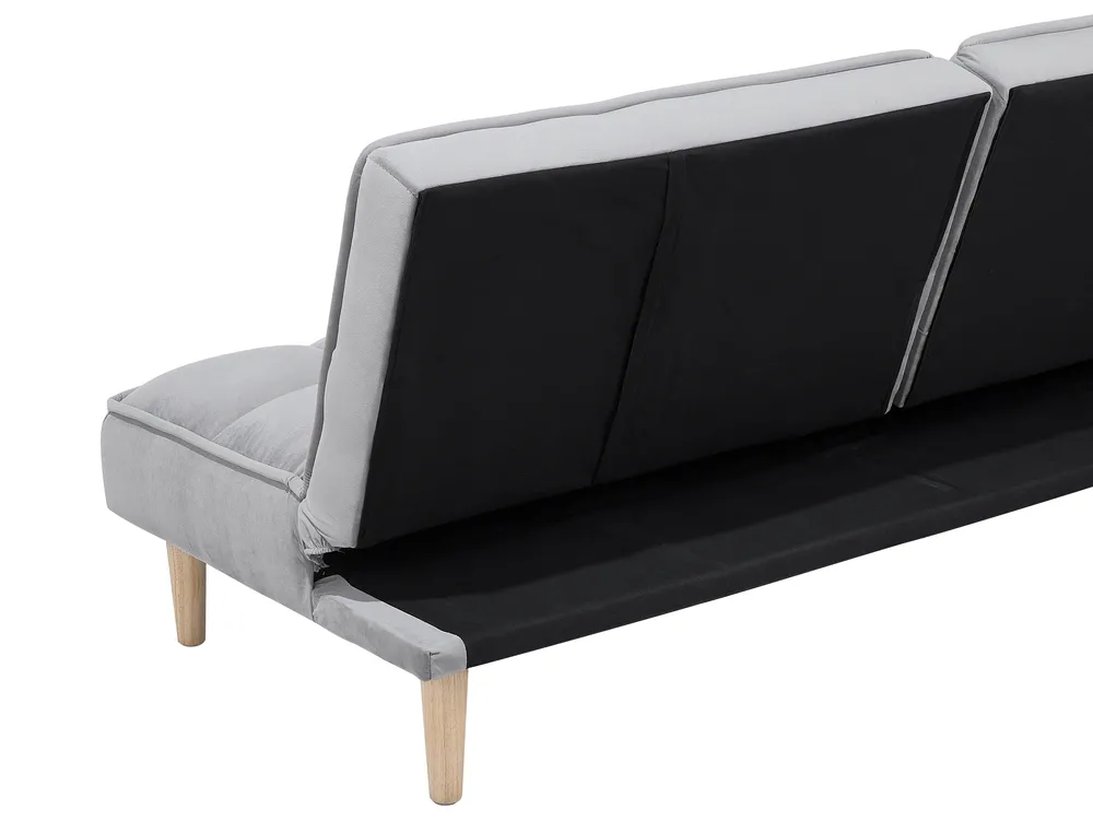 Schlafsofa 3-Sitzer SILJAN Stoff Hellgrau Grau_702083