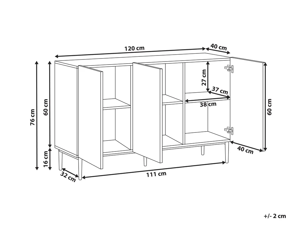 Schrank BLYTHE Naturfarbene Esche Schwarz_968796