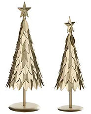 Set of 2 Figurines KEMIJOKI 41/48 cm Christmas Tree Gold_1156601