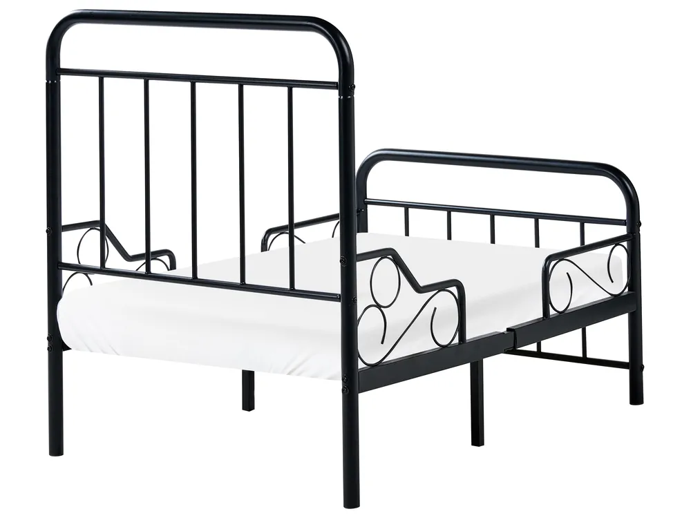 Mitwachsendes Kinderbett Metall ANAIS 90 x 200 cm Schwarz_1033452