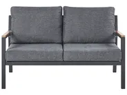 Garden Lounge Set with Table 4 Seater DELIA Metal Grey_798455