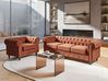 Sofa Set 4-Sitzer CHESTERFIELD Samtstoff Goldbraun