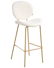 Set of 2 Bar Chairs LUANA Boucle White_1026926