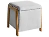 Pouf mit Stauraum EDLAND Stoff 45 cm Hellgrau