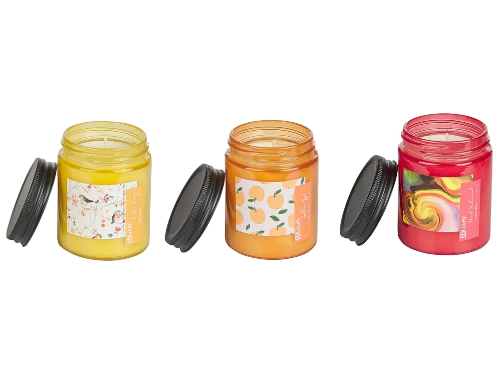 Duftkerzen 3er Set FRUITY BLOOM Sojawachs Fruchtige Note
