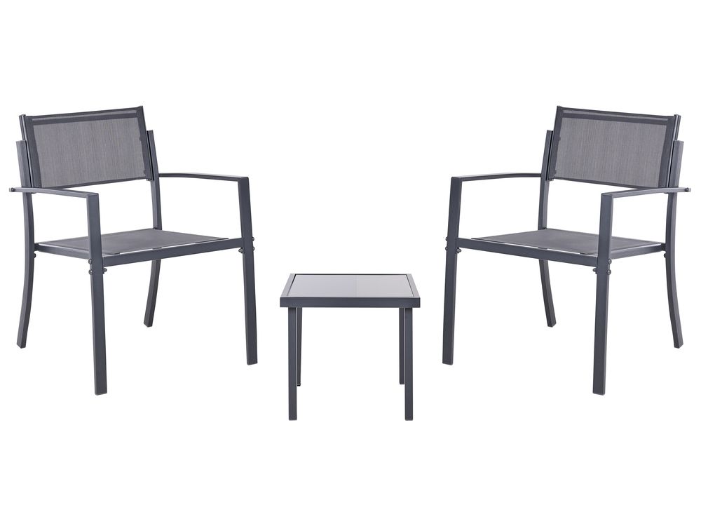 Bistro Set TAVOLETO Metall Dunkelgrau