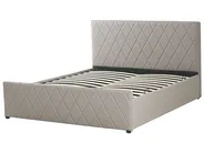 Bett mit Stauraum ROCHEFORT Kunstleder Taupe 180 x 200 cm_786493