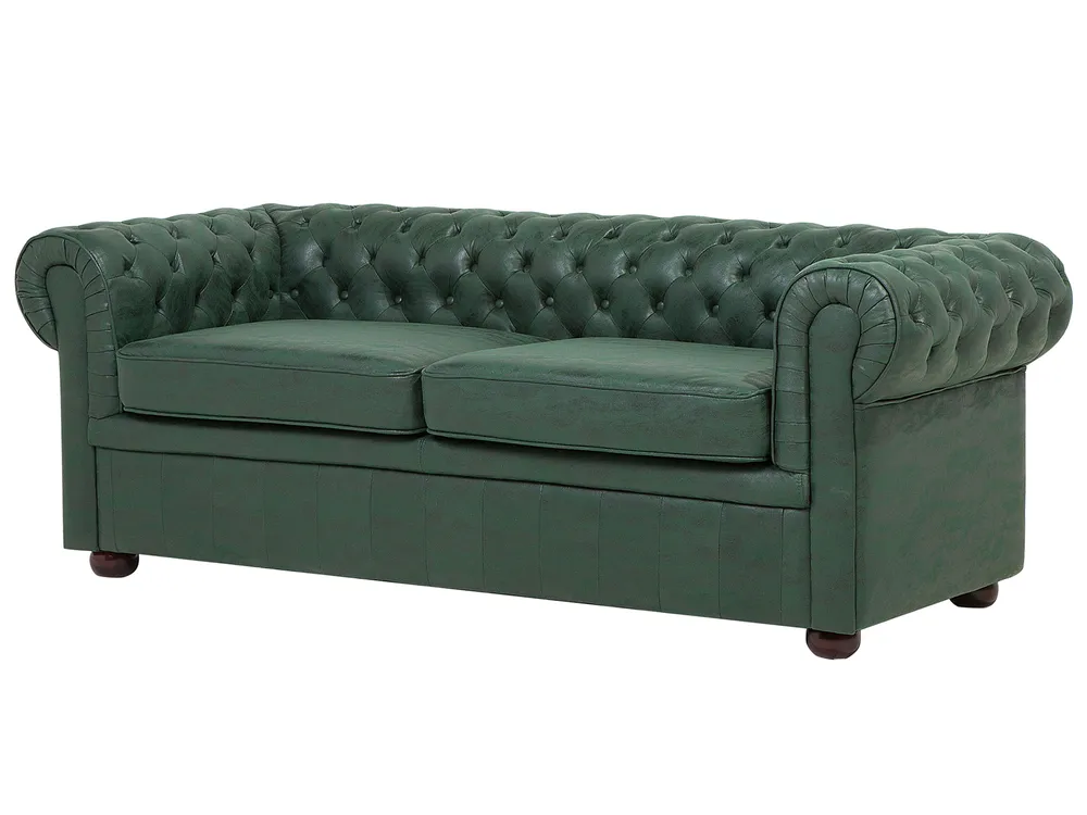 Sofa 3-Sitzer CHESTERFIELD Kunstleder Grün_696529