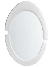 Wandspiegel MASSAY 53 cm 90 cm Samtstoff Weiß_946211