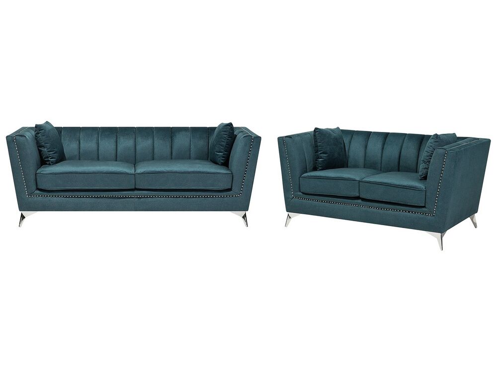 Living Room Set 5 Seater GAULA Velvet Teal