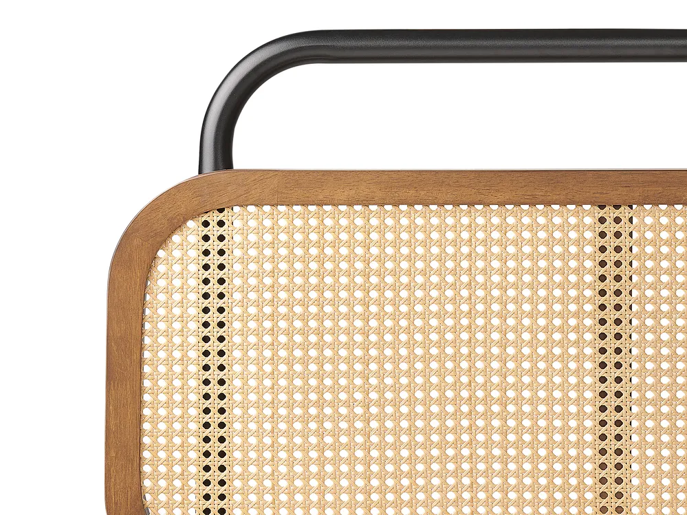 Bett mit Lattenrost Rattan BOUSSICOURT 180 x 200 cm Dunkelbraun_907978