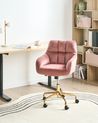 Schreibtischstuhl PALMDALE Samtstoff Rosa