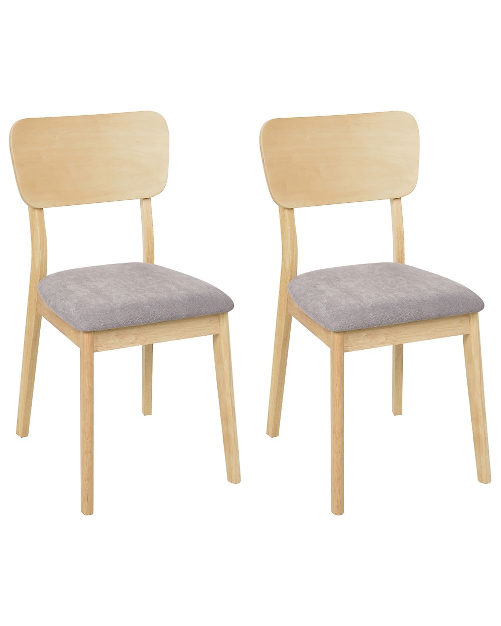 Set van 2 eetkamerstoelen MINIER Hout Lichtbruin/grijs
