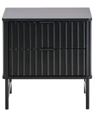 2 Drawer Bedside Table GLASTONBURY Black_972478